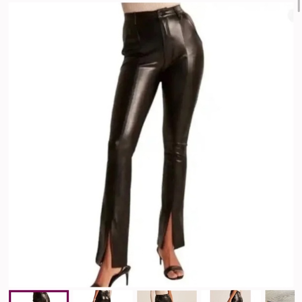 Abercrombie & Fitch curve love Faux Leather Split Hem Pants Size 6 / 28 - Picture 5 of 12